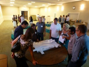 Neighbors discuss model of project